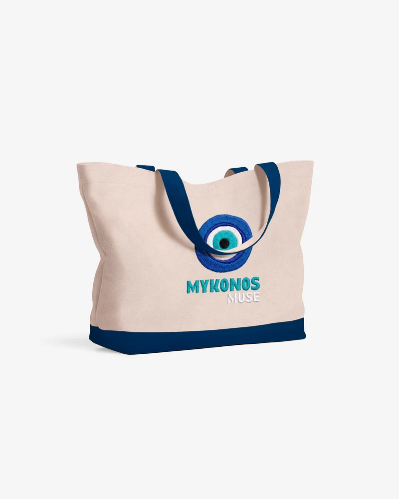 Mykonos Muse - Travel From Home Canvas Tote