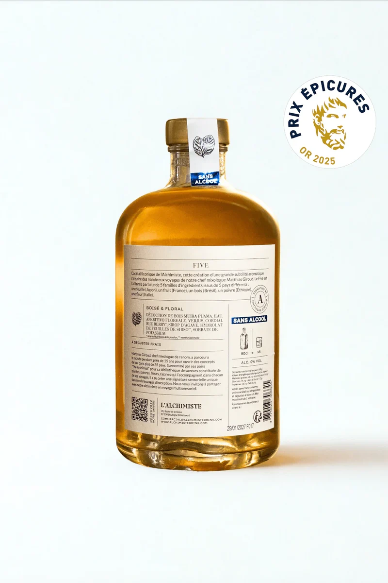 Cocktail boisé - Five 0,0% - L’Alchimiste by Matthias Giroud - 50 cl
