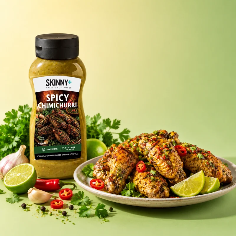 Salsa Skinny+ al gusto di chimichurri piccante, senza zucchero - 452 ml