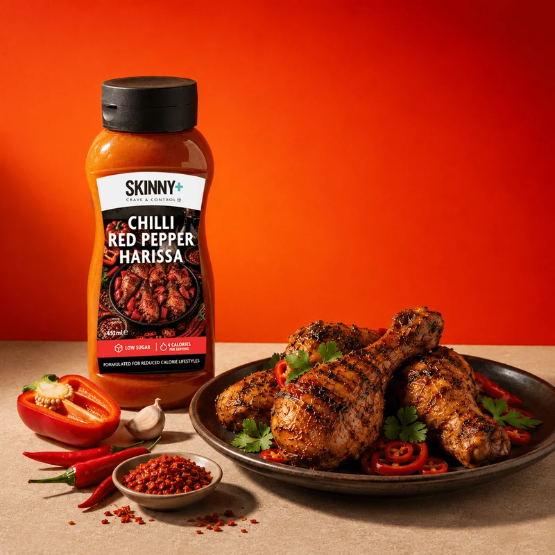 Salsa Skinny+ al gusto di peperoncino e harissa, senza zucchero - 452 ml