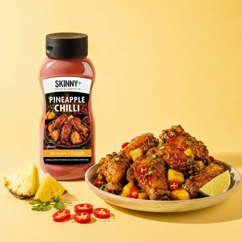 Salsa Skinny+ senza zucchero al gusto di ananas e peperoncino - 452 ml