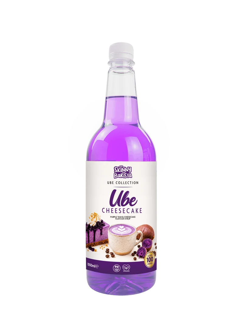 Sciroppo al gusto di cheesecake all'ube Skinny Barista - A basso contenuto calorico e senza zucchero - 1 litro