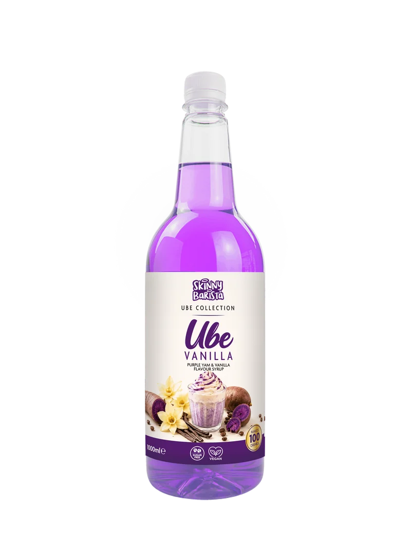 Sciroppo al gusto di ube e vaniglia Skinny Barista - A basso contenuto calorico e senza zucchero - 1 litro