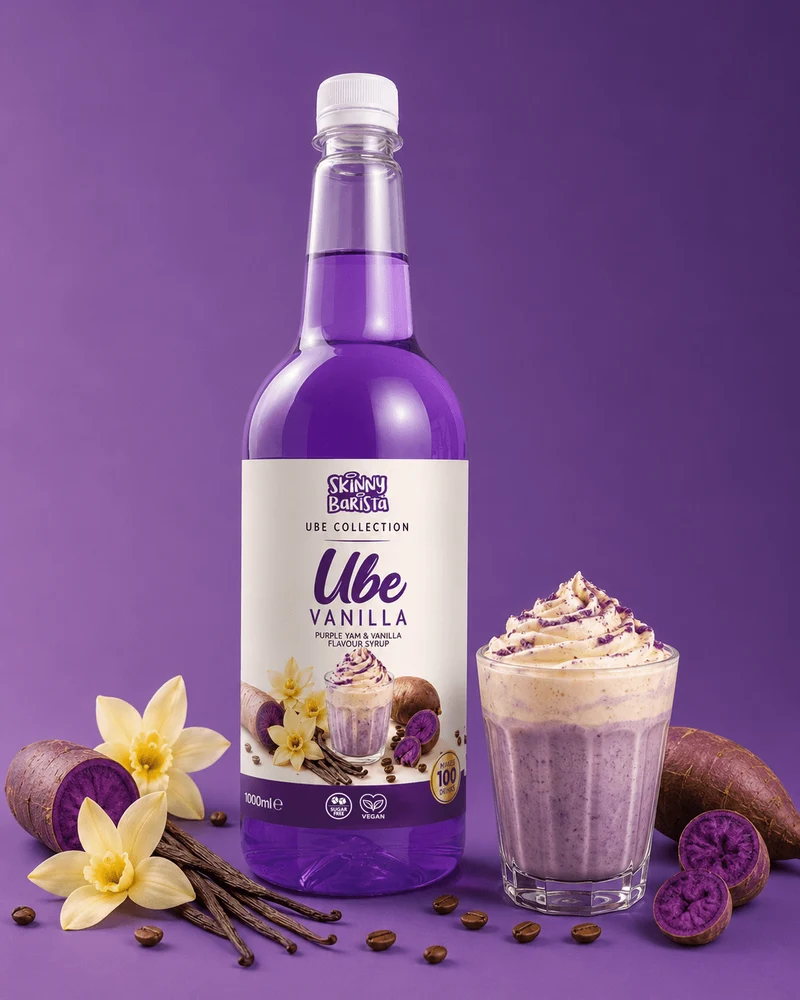 Sciroppo al gusto di ube e vaniglia Skinny Barista - A basso contenuto calorico e senza zucchero - 1 litro