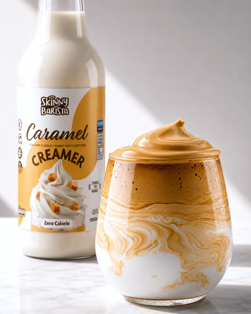 Crema per caffè Skinny Barista al gusto di caramello - Crema vegetale light - 1 litro