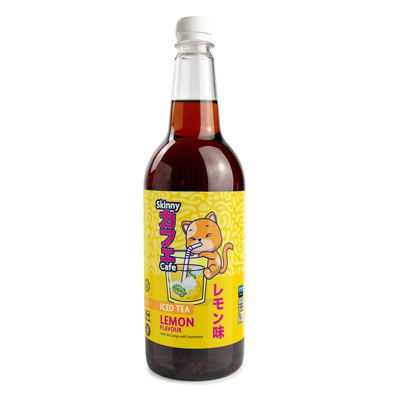 Sciroppo per tè freddo Skinny Caffe al gusto di limone, senza zucchero - 1 litro