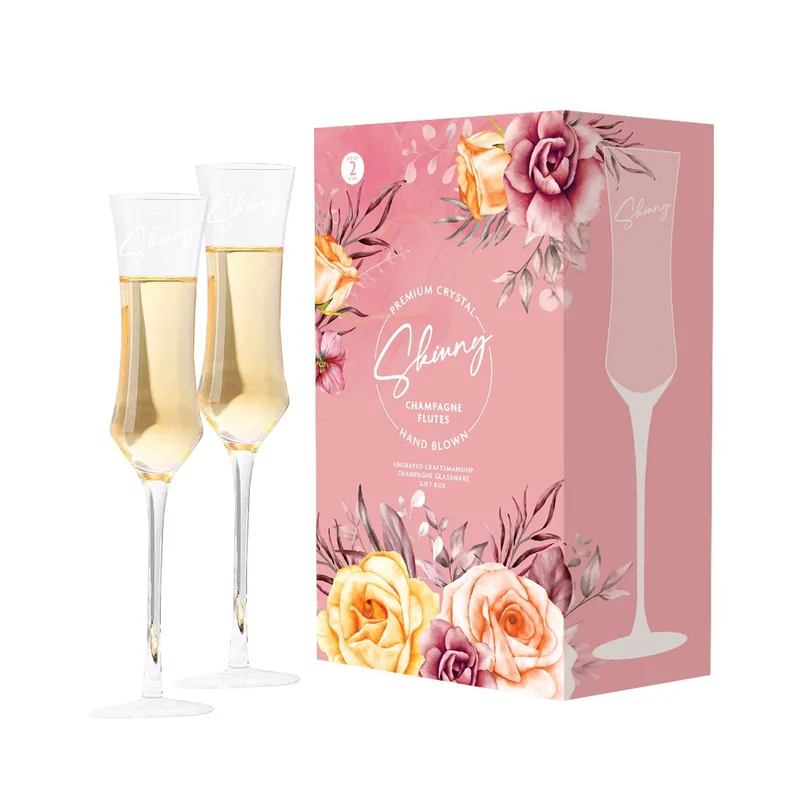 Coppia di bicchieri da champagne Skinny Flutes Prosecco 'Crystal' - Set da 2
