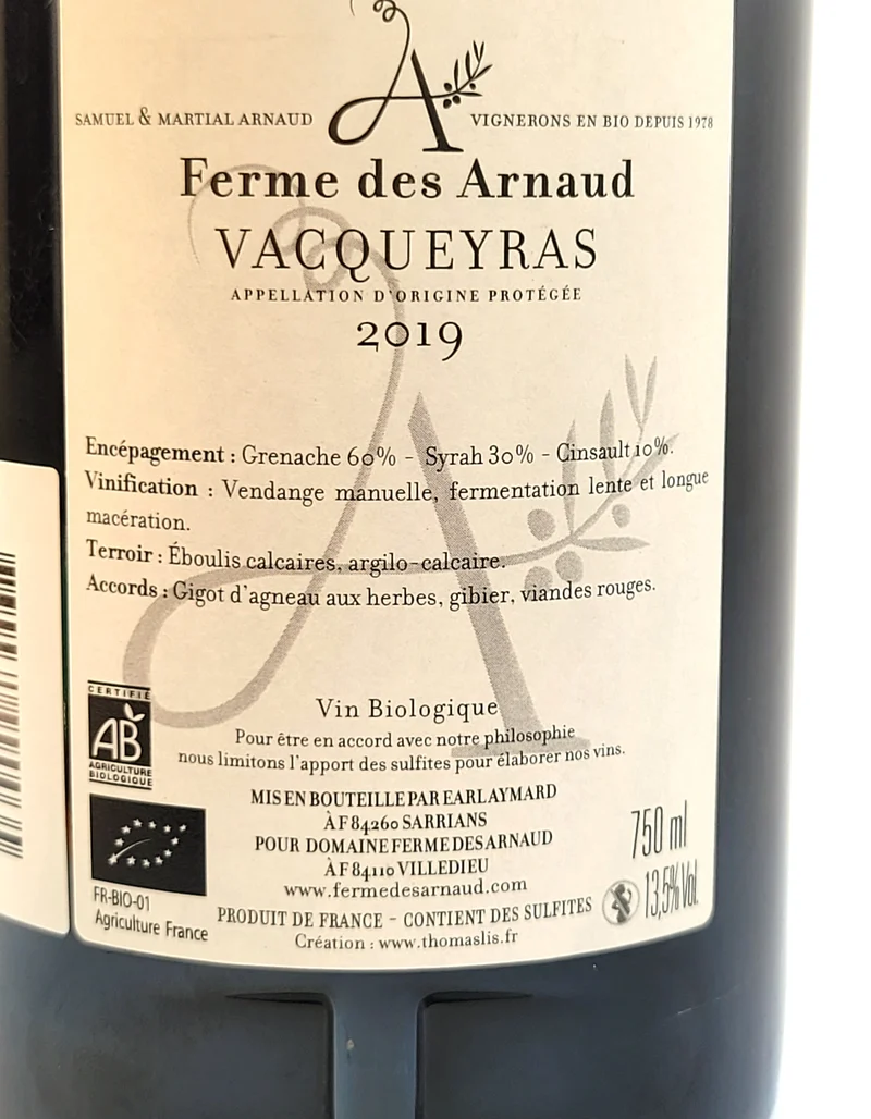 Vacqueyras | 750ml | Bio