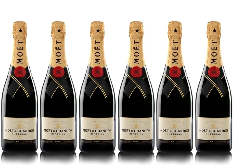VINADDICT Set di 6 Champagne Moët & Chandon Brut Moët Imperial, 750 millilitri