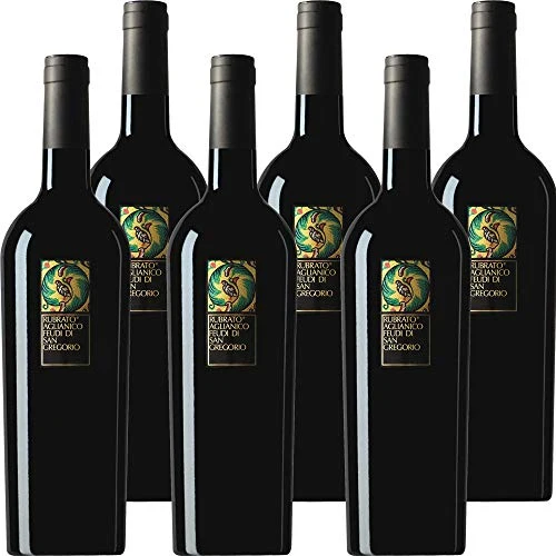 Aglianico Feudi San Gregorio | Rubrato | 6 Bottiglie 75 Cl | Vino Rosso della Campania | Idea Regalo