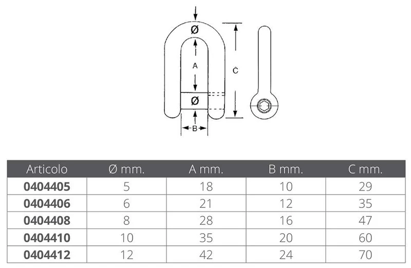 GRILLO Inox Perno Incassato Ø MM.10