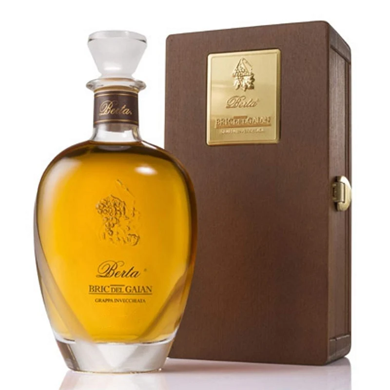 Grappa Berta "Bric del Gaian" con cofanetto in legno grappa di Moscato 0,70 lt.