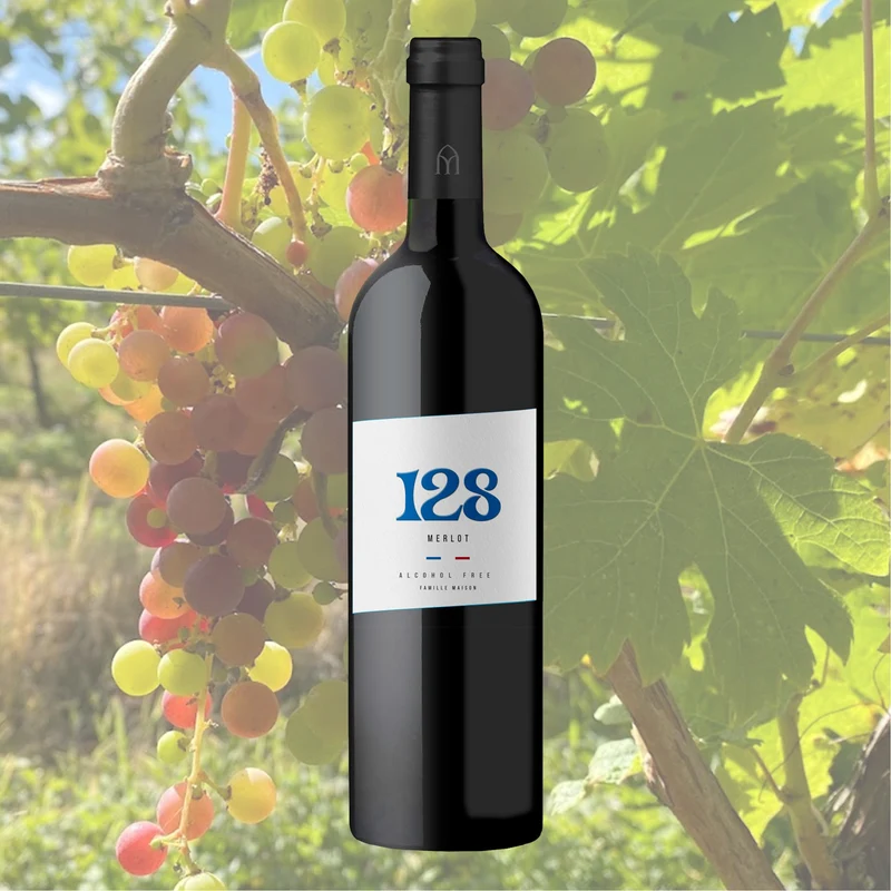 Vin rouge 128 Merlot sans alcool 0,0%