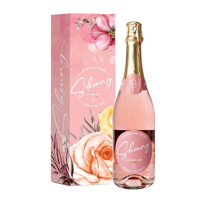 Skinny Sparkling Rose Prosecco Analcolico con Confezione Regalo - 75cl