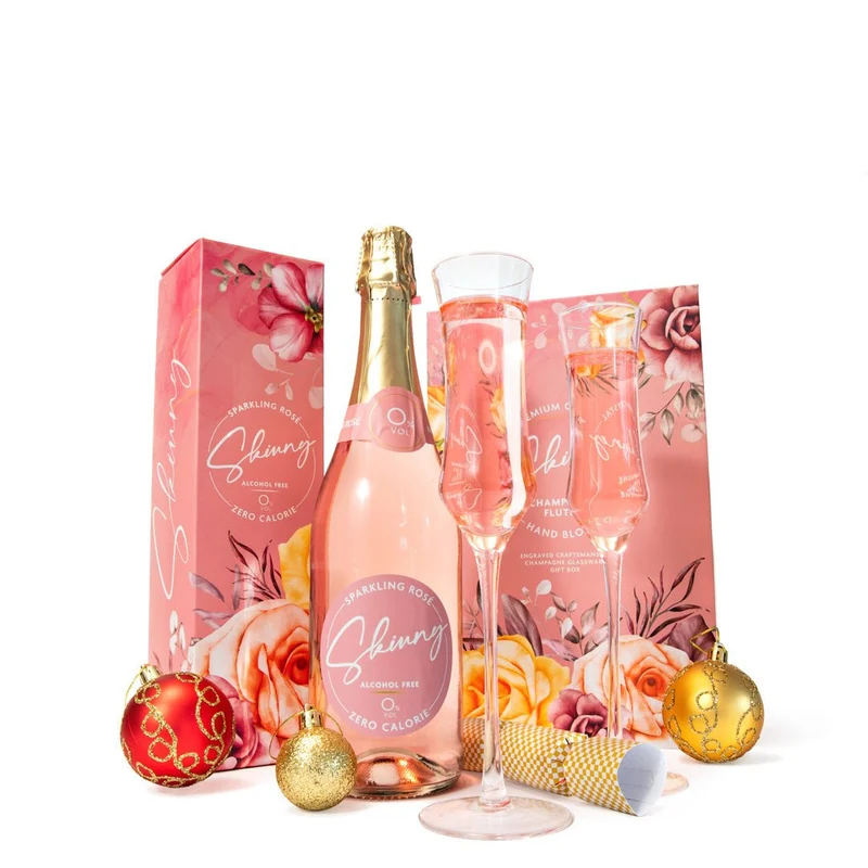 Skinny Sparkling Rose Prosecco Analcolico con Confezione Regalo - 75cl