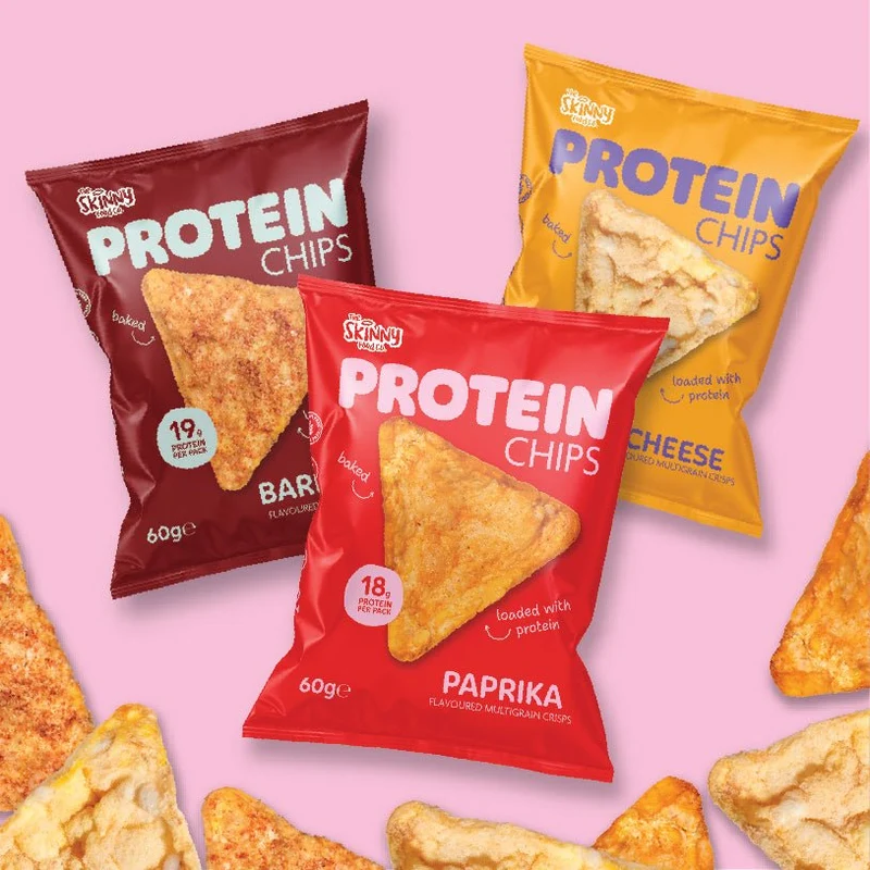 Confezione mista di Skinny Protein Chips (2 per gusto) 6 x 60 g (18-19 g di proteine ​​per confezione)