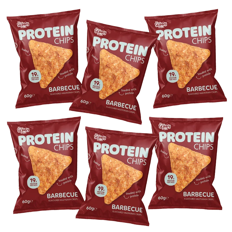Patatine proteiche magre al gusto di barbecue, confezione multipla da 6 x 60 g (19 g di proteine ​​per confezione)