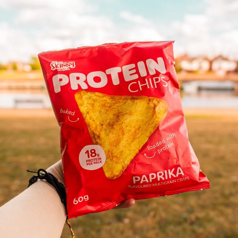 Patatine proteiche magre al gusto di paprika, confezione multipla da 6 x 60 g (18 g di proteine ​​per confezione)
