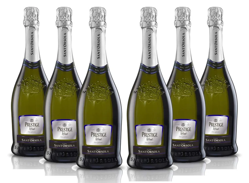 Casa Sant'Orsola - Vino Cuvèe Prestige Blanc de Blancs Extra Dry 11%, da Prestigiosa Uva Bianca Italiana, Gusto Secco con Note Fruttate, 6x750 ml