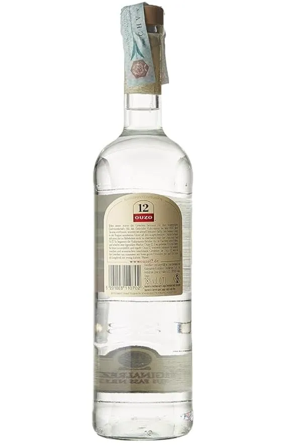 12 Ouzo - Liquore Tradizionale Greco, 70 cl, con Anice, Finocchio e Spezie, 38% Vol