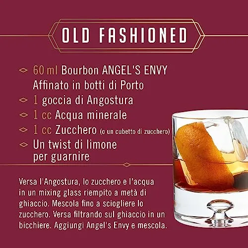 ANGEL’S ENVY Kentucky Straight Bourbon Whisky, 43,3% Vol., 70 cl / 700 ml, affinato in botti di Porto, Note di vaniglia e noci tostate