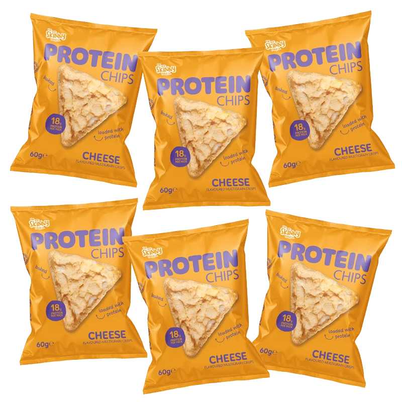 Patatine proteiche magre al gusto di formaggio, confezione multipla da 6 x 60 g (18 g di proteine ​​per confezione)