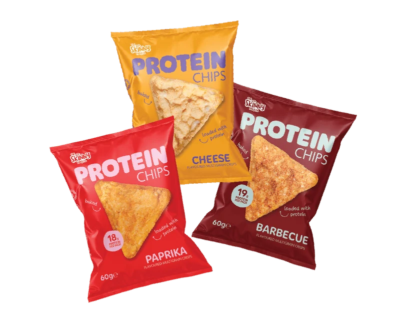 Sacchetto di patatine proteiche magre (3 gusti) 60 g (18-19 g di proteine ​​per confezione)