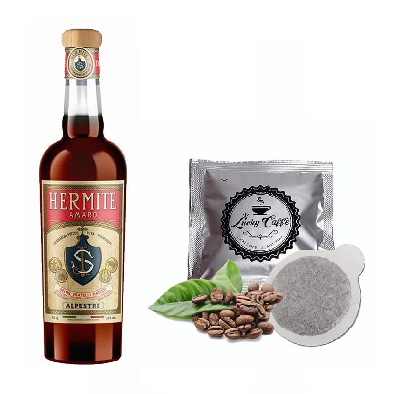 CG94 - Amaro Hermite cl 70 in OMAGGIO 5 Cialde Lucky Caffè