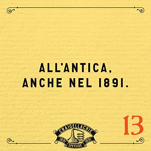 Craigellachie 13 Anni Speyside Scotch Single Malt Whisky con astuccio regalo, affinato in botti di Sherry e Bourbon, Vol. 46%, 70 cl / 700 ml