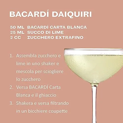 BACARDÍ Carta Blanca White Rum, Rum Bianco dei Caraibi