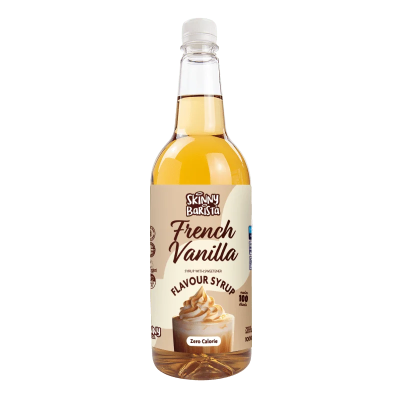 Sciroppo aromatizzato alla vaniglia francese Skinny Barista - Caffè magro senza zucchero e senza calorie - 1 litro