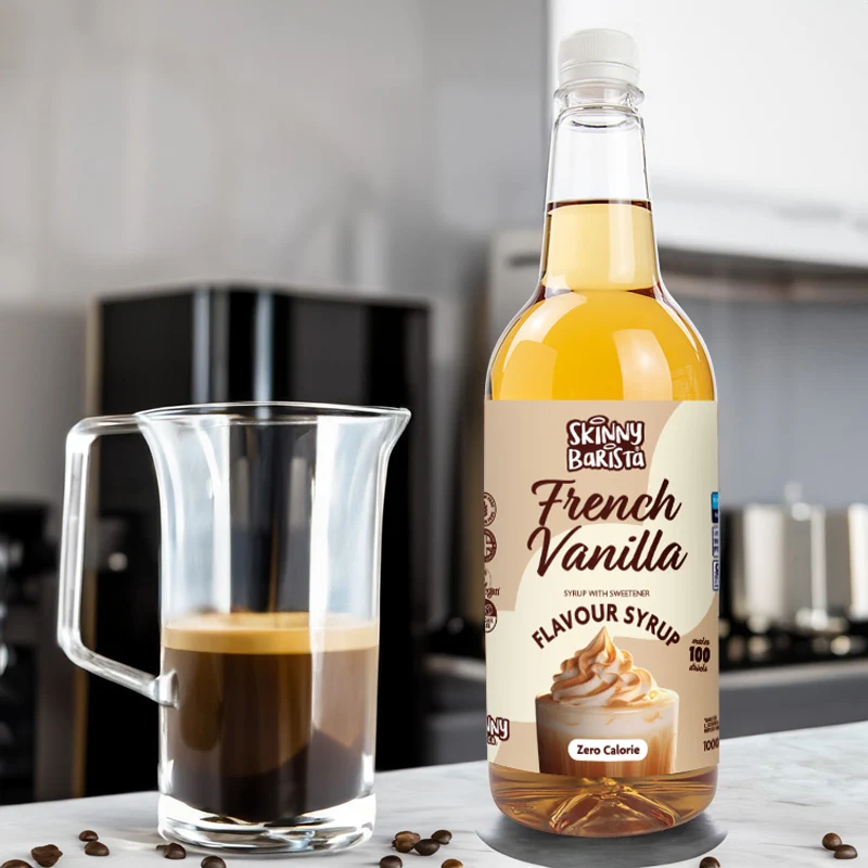 Sciroppo aromatizzato alla vaniglia francese Skinny Barista - Caffè magro senza zucchero e senza calorie - 1 litro