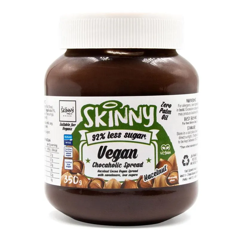 Crema spalmabile al cioccolato vegana - Crema spalmabile alla nocciola a basso contenuto di zucchero - 350g