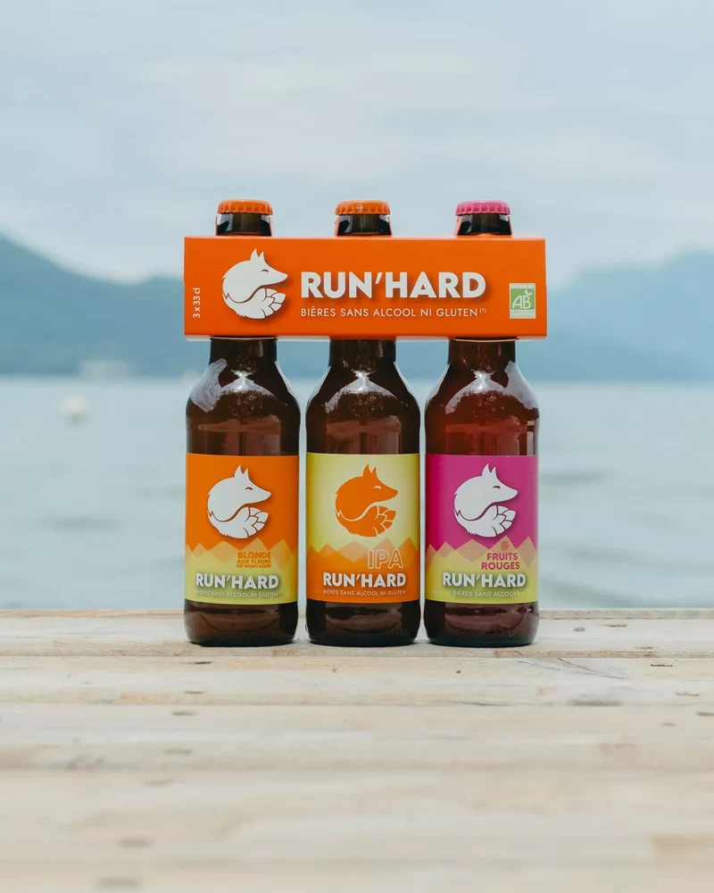 Bière blonde RUN'HARD sans alcool ni gluten 0,4% - 75 cl