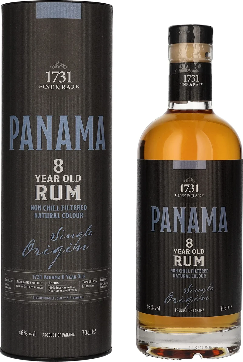 1731 Fine & Rare PANAMA 8 Years Old Single Origin Rum 46% Vol. 0,7l in Giftbox