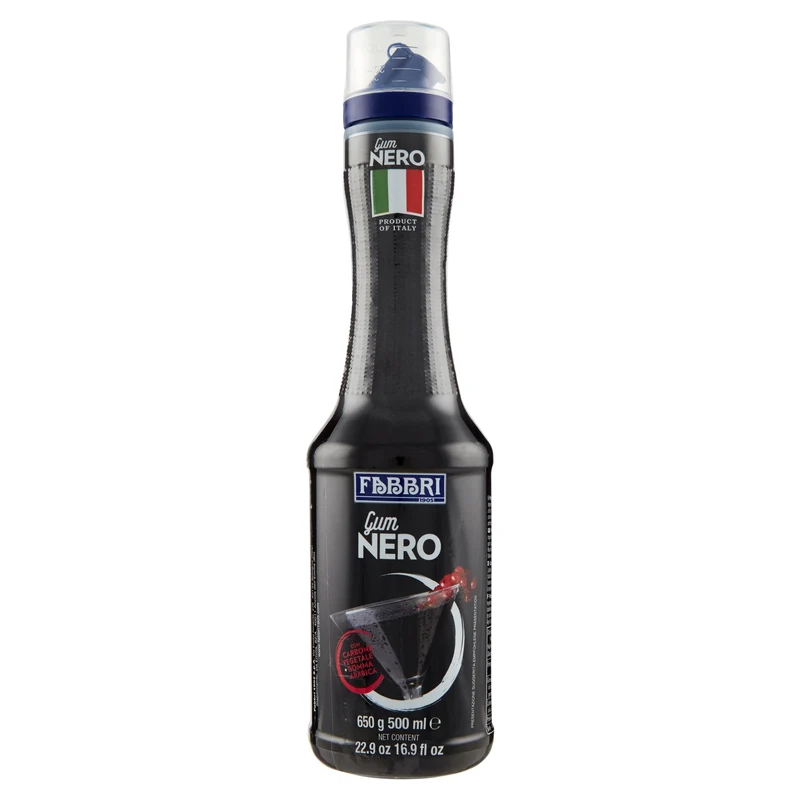 Fabbri GUM NERO 650g 500 ml - con carbone vegetale gomma arabica