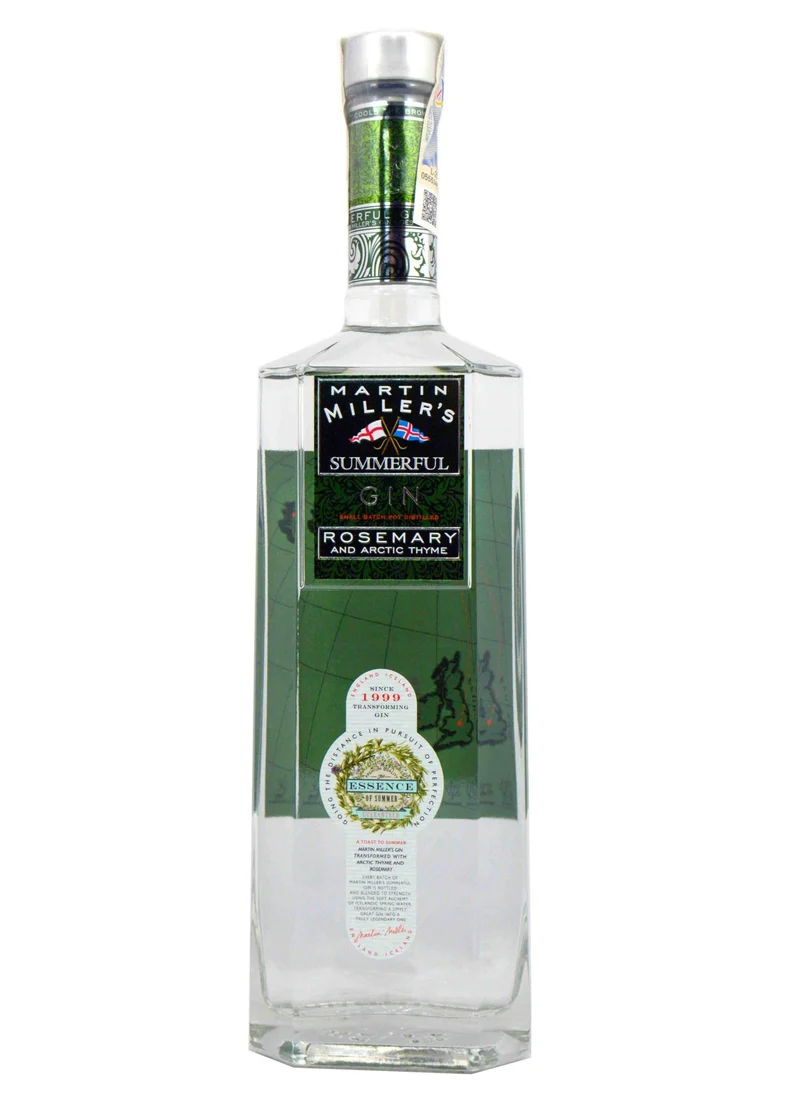 Martin Miller's Gin Summerful, 700ml, Ideale per Gin Tonic, Note Erbacee, Floreali, Premium Gin Inglese, con Acqua di Sorgente Islandese, Rosmarino Inglese e Timo Artico Islandese, Idea Regalo, 40%Vol