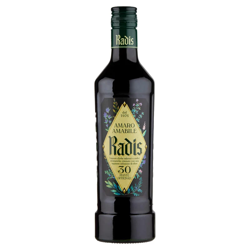 Amaro Radis, Amaro Amabile alle erbe e radici aromatiche, ottenuto dall' infusione di 30 piante officinali - 1 bottiglia da 500ml