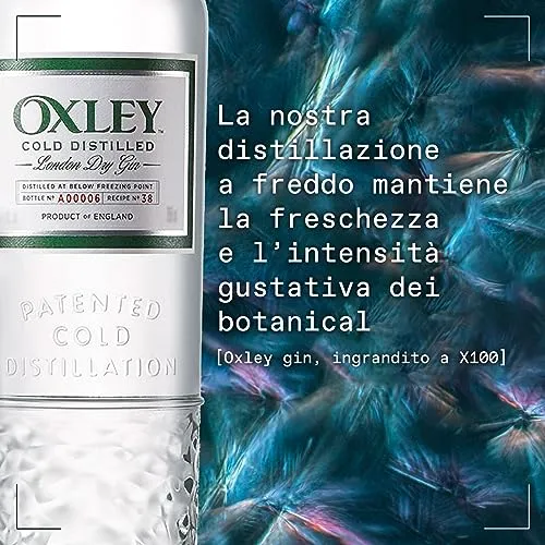 Oxley Small Batch Premium Gin, 47% Vol., 70cl / 700ml, distillato a freddo a temperature glaciali per esaltare al massimo i botanical