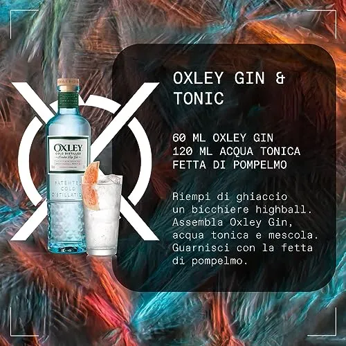Oxley Small Batch Premium Gin, 47% Vol., 70cl / 700ml, distillato a freddo a temperature glaciali per esaltare al massimo i botanical
