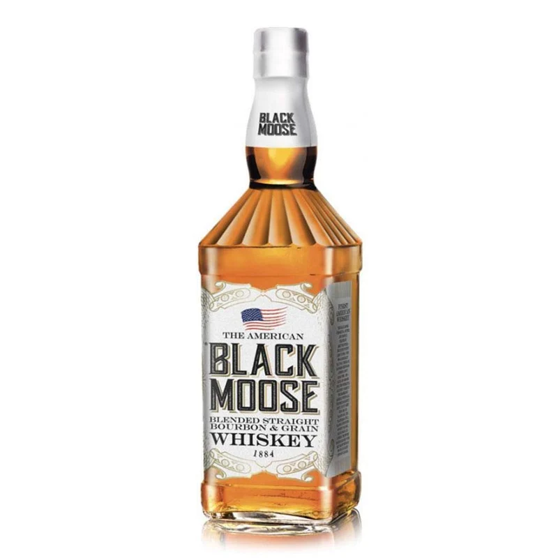 BLACK MOOSE THE AMERICAN WHISKEY BLENDED BOURBON AND GRAIN 1 LT