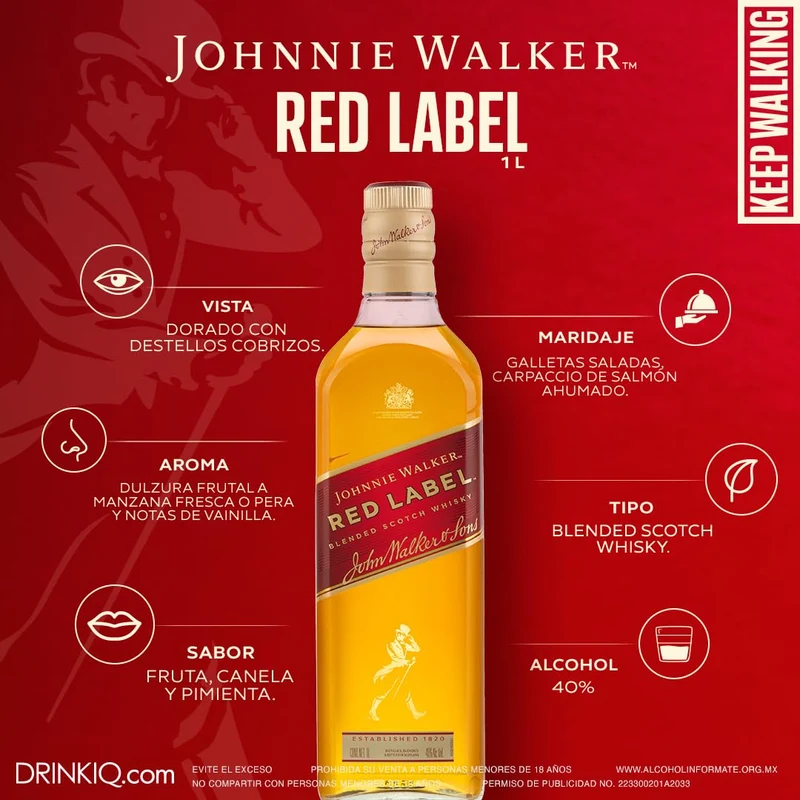 Johnnie Walker Red Label Whisky, 1L