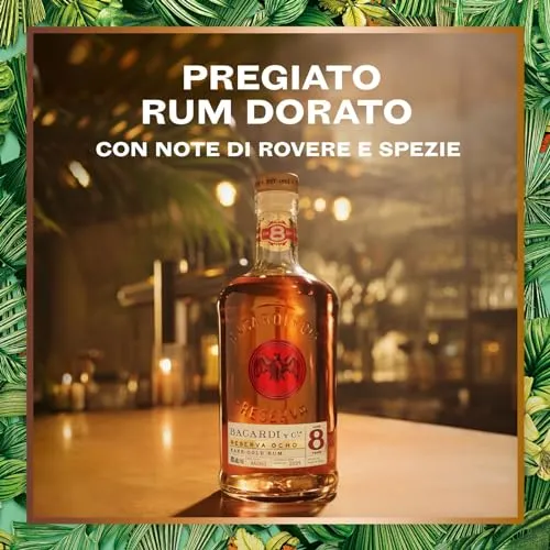 BACARDÍ Reserva 8 Year Old Premium Caribbean Rum, Vol. 40%, 70 cl / 700 ml, pregiato rum invecchiato 8 anni in botti di rovere sotto al sole dei Caraibi