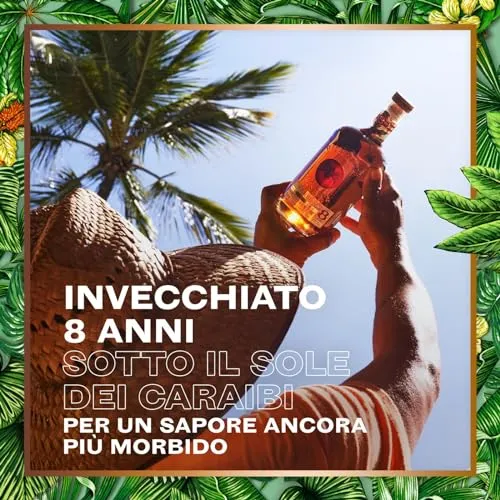 BACARDÍ Reserva 8 Year Old Premium Caribbean Rum, Vol. 40%, 70 cl / 700 ml, pregiato rum invecchiato 8 anni in botti di rovere sotto al sole dei Caraibi