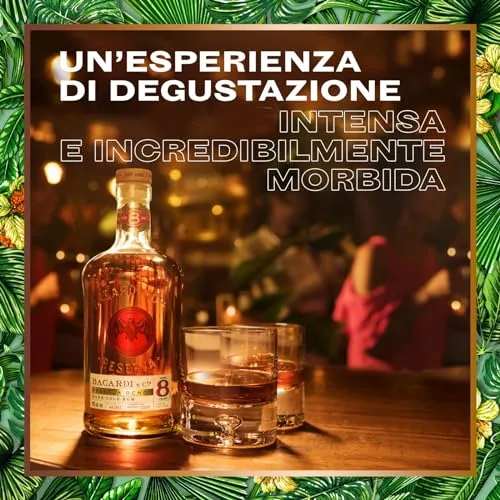BACARDÍ Reserva 8 Year Old Premium Caribbean Rum, Vol. 40%, 70 cl / 700 ml, pregiato rum invecchiato 8 anni in botti di rovere sotto al sole dei Caraibi