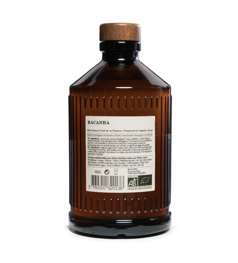 Sirop de Fruit de la Passion Brut Biologique - Bacanha