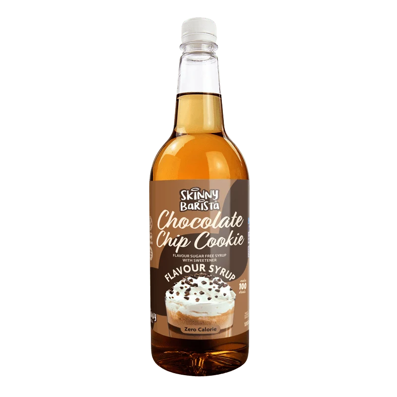 Skinny Barista Sciroppo al gusto di biscotto con gocce di cioccolato - Sciroppo di caffè Skinny senza zucchero - 1 litro (edizione limitata)