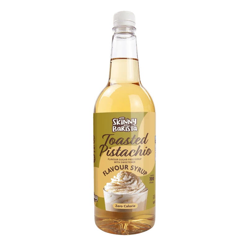Sciroppo aromatizzato al pistacchio tostato Skinny Barista - Caffè magro senza zucchero e senza calorie - 1 litro (edizione limitata)