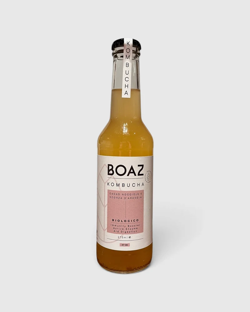 Kombucha Bio Cacao, Nocciola e Scorza d'Arancia - Boaz