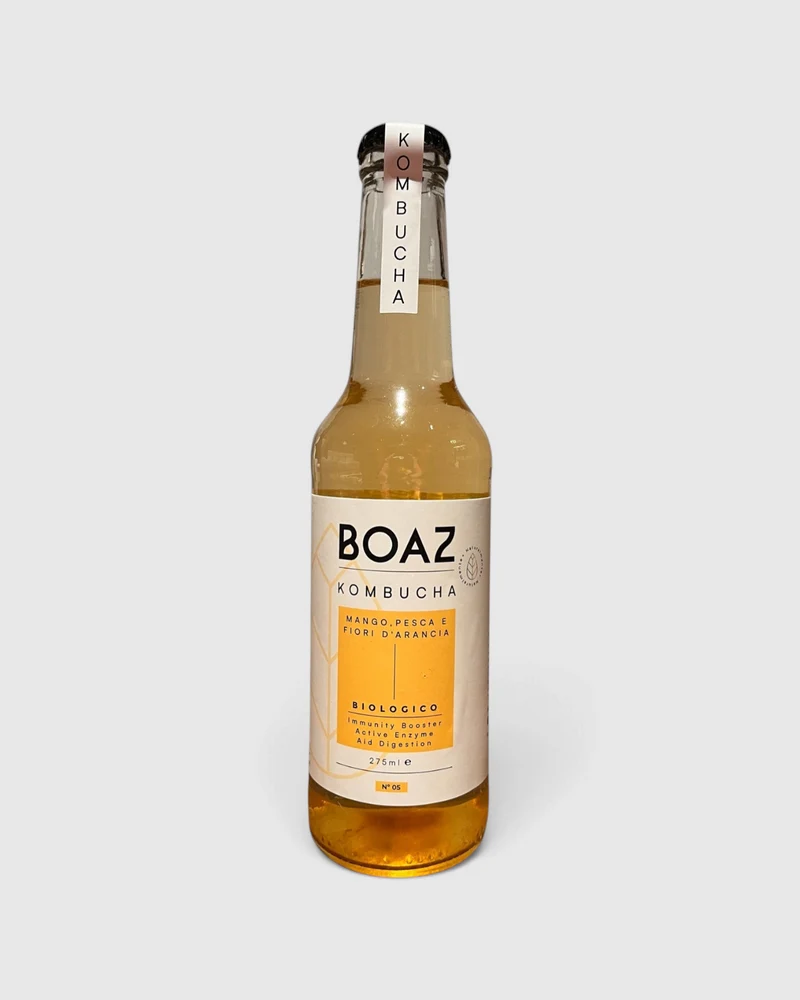 Kombucha Bio Mango, Pesca e Fiori d'Arancia - Boaz
